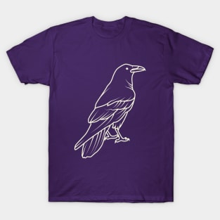 Raven Aesthetic Lineart T-Shirt